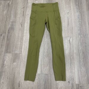 Lululemon Green High Waisted Leggings Pockets Size 4